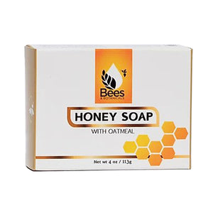 An image of the Oatmeal & Honey Soap box by Bees and Botanicals with the logo on the front.